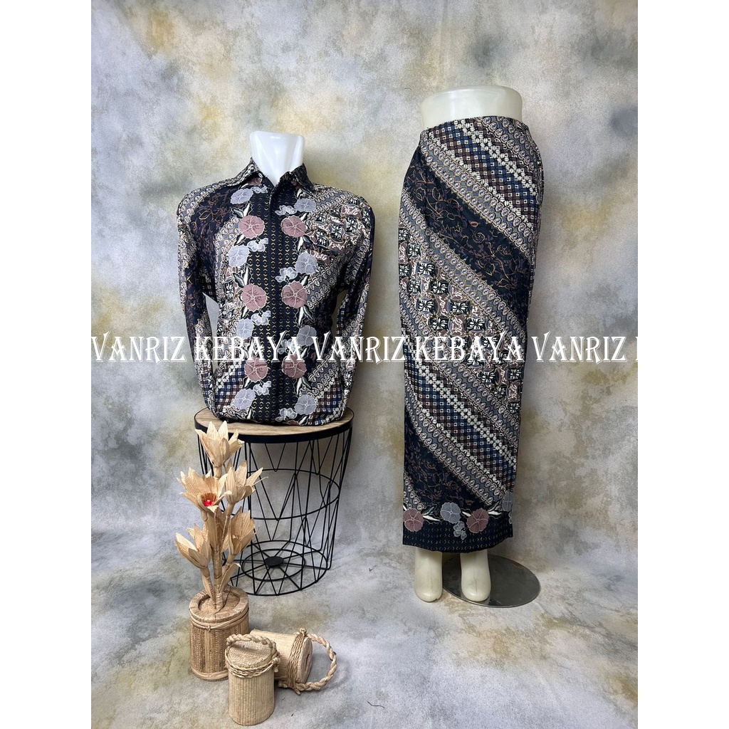 Vanriz Kebaya-Kemeja Batik Lengan Panjang Couple Rok Span