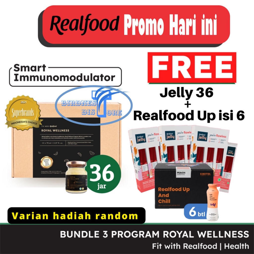 

Realfood Bundle Royal Wellness khusus Hemat Ongkir ( Minuman sarang walet )