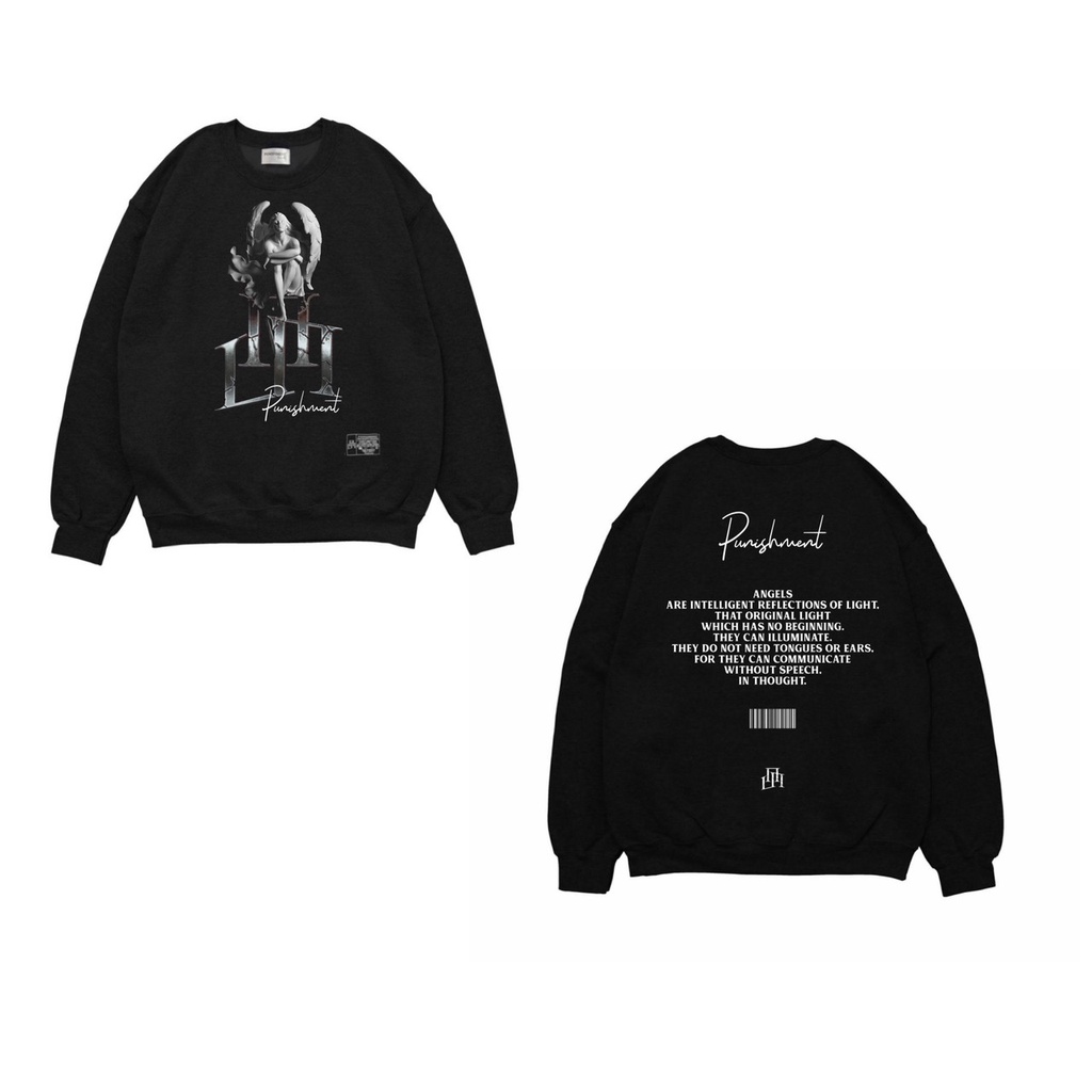 CREWNECK ORIGINAL PUNISHMENT SPESIAL ART BLUE DARK STREEWEAR OVERSIZE BLACK