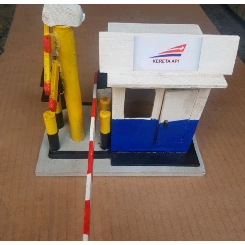 Mainan palang pintu kereta api - Mainan miniatur Pos palang pintu kereta Api