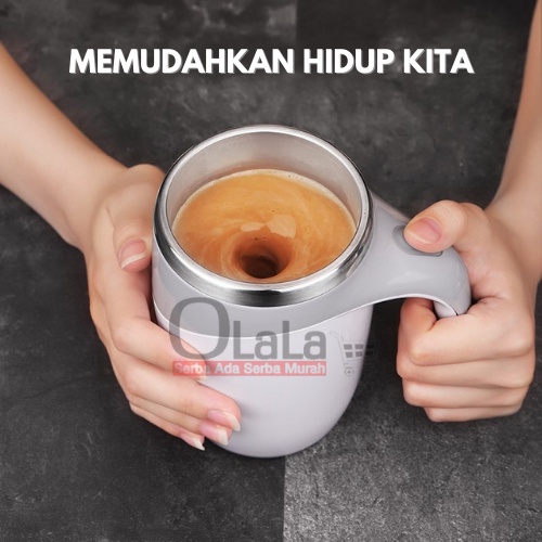 ( OJE ) GELAS ADUK OTOMATIS MUG TUTUP UNIK AUTOMATIC MAGNETIZED STIRRING CUP 380ml TM-JY101