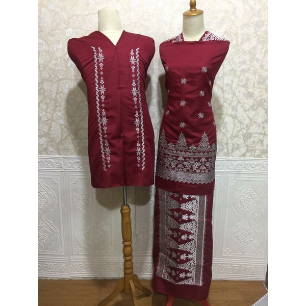 BAHAN BAJU KURUNG BORDIRAN KHAS BUKITTINGGI COUPLE MAMA PAPA