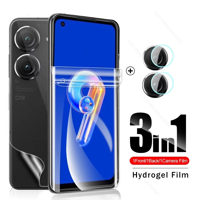 Pelindung Layar Asus Zenfone 9 paket 3 in 1 bahan hydrogel