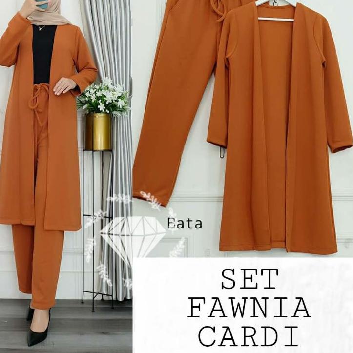 Terbaik Set Fawnia Cardigan / remaja/muslima/bisa digunakan bumil dan busui