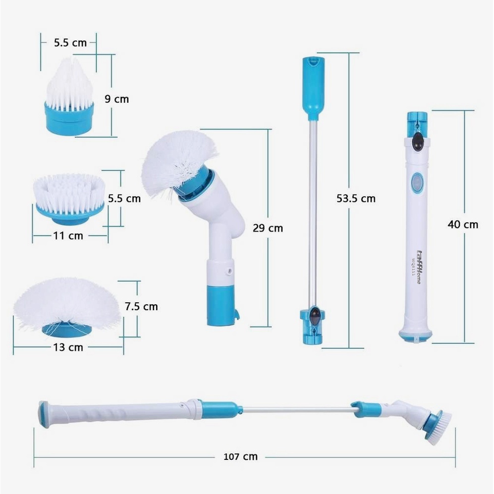 Spin Scrubber Tools Set Sikat Elektrik Pembersih Kamar Mandi 3 Brushes