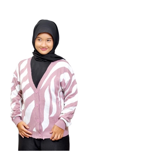 TokoMilkan - Cardigan rajut PREMIUM ZEBRA CARDY Rajut Komputer Wanita