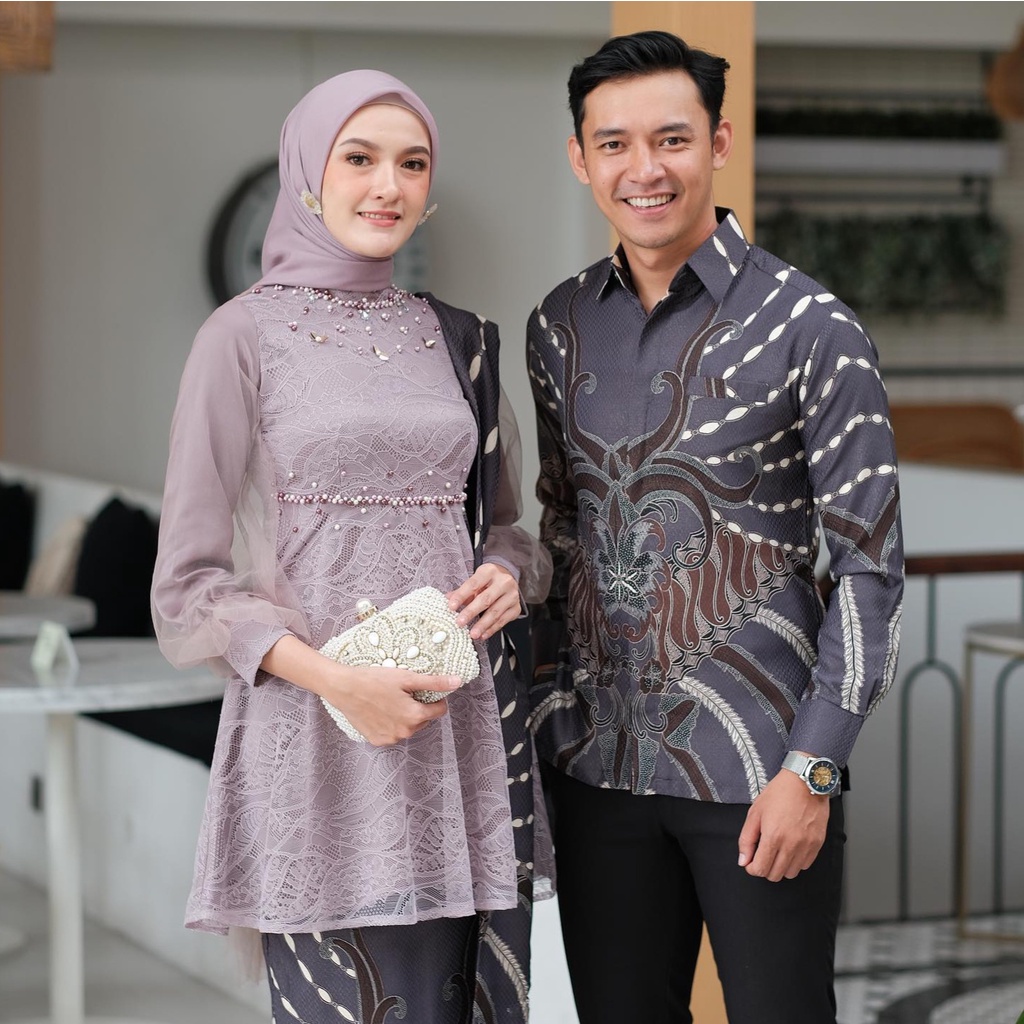 Kebaya Couple batik Kebaya tunangan modern wanita nadine mauve