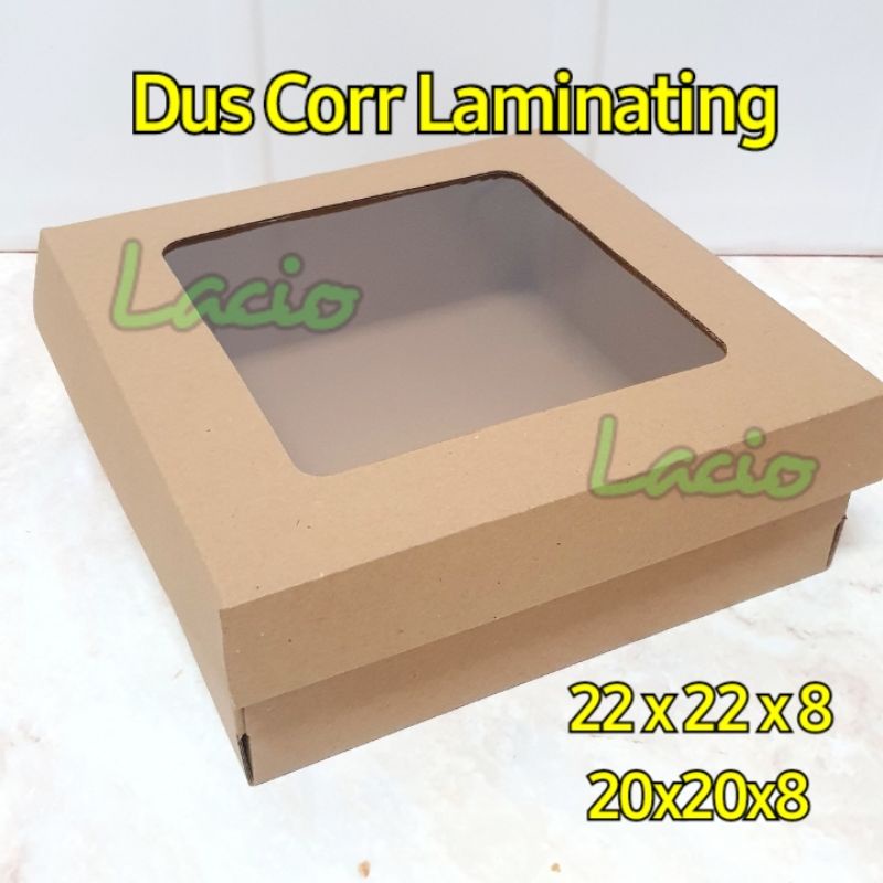 

22 x 22 x 8 Dus kue catering brownies hampers marmer cake box laminating eflute
