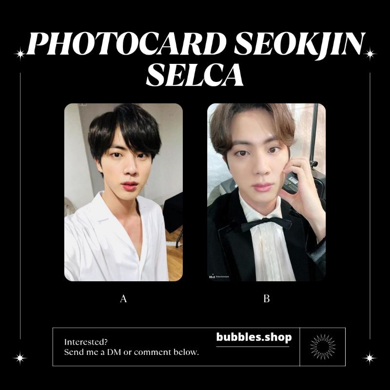 PHOTOCARD UNOFFICIAL SEOKJIN BTS SELCA