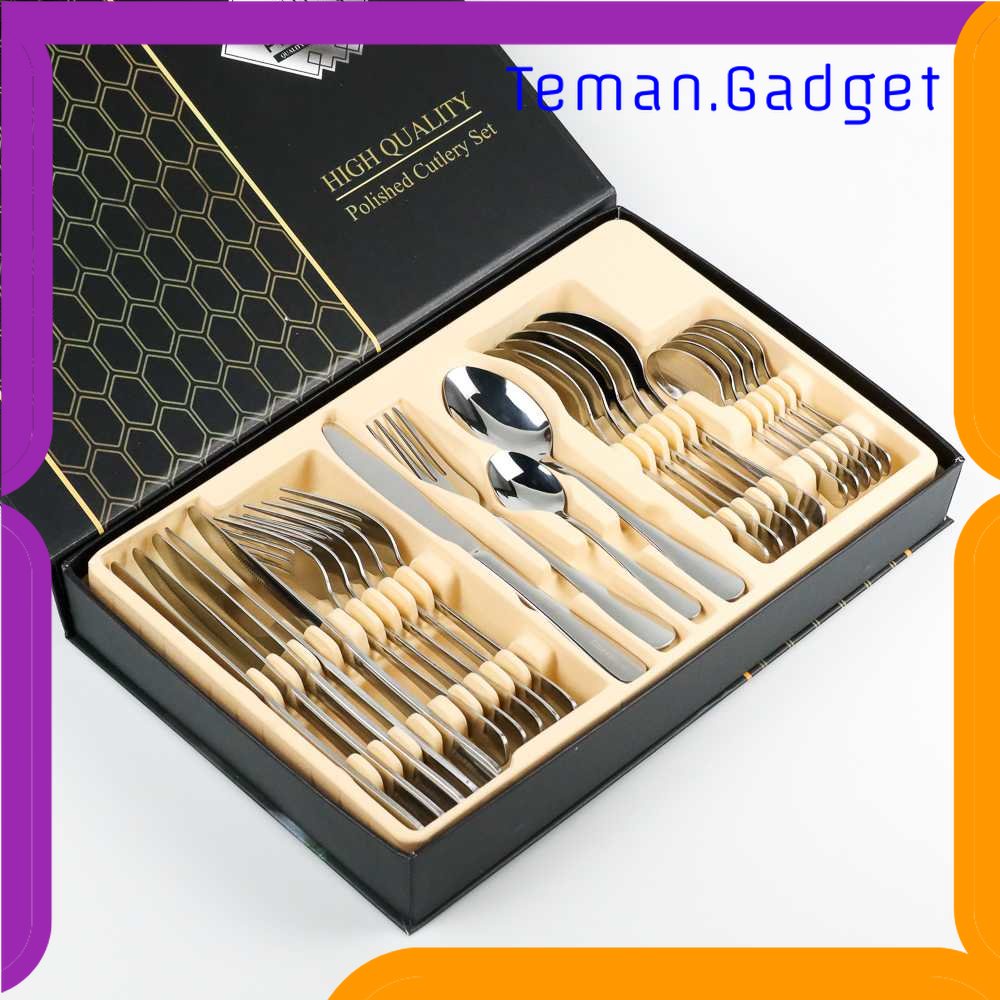 TG - DPR TaffHOME Set Perlengkapan Makan Sendok Garpu Pisau Cutlery 24 PCS - TW824