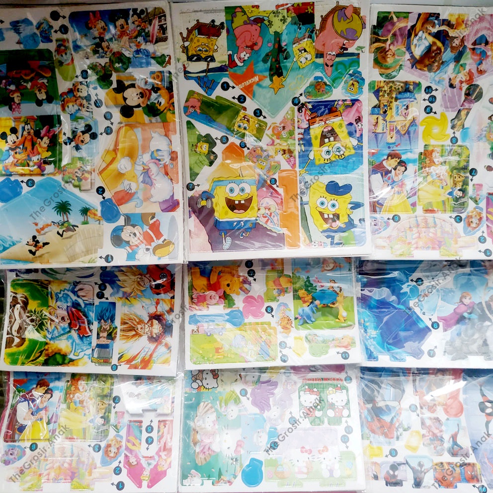 MURAH!!! Puzzle Rumah Bongkar Pasang Karakter Princess Frozen Spongebob