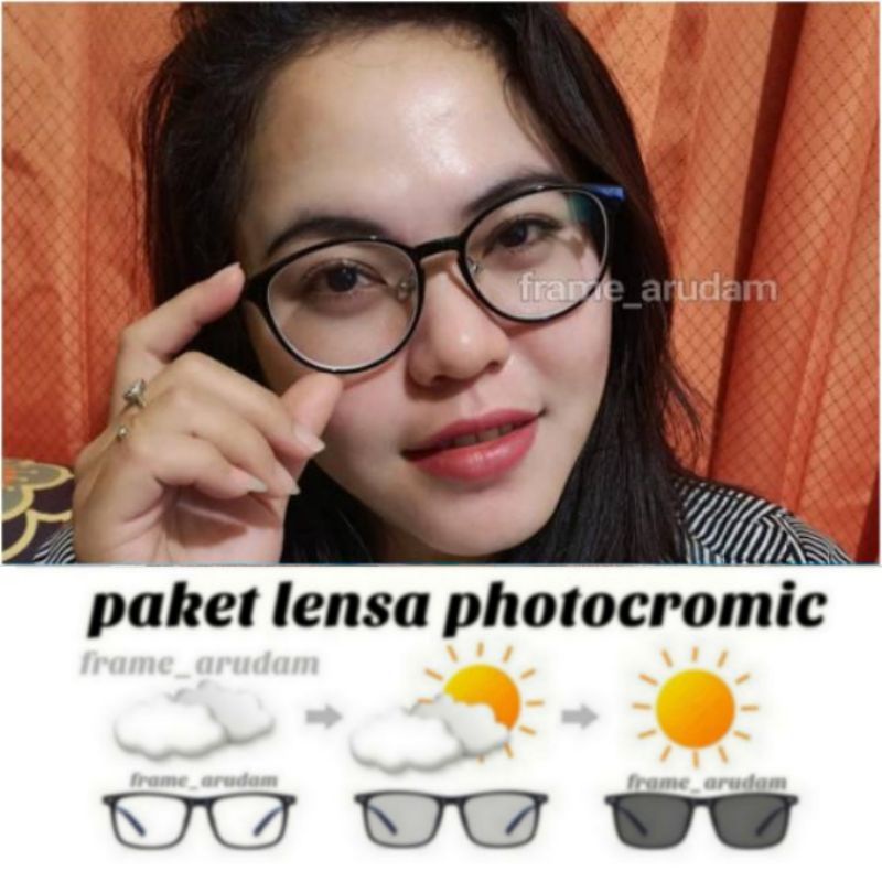LENSA FOTOCROMIC | Frame minus | frame antiradiasi | kacamata wanita 8806