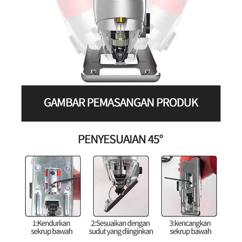 Mesin Jigsaw Gergaji Triplek Potong Kayu Listrik Jig Saw Mesin Potong