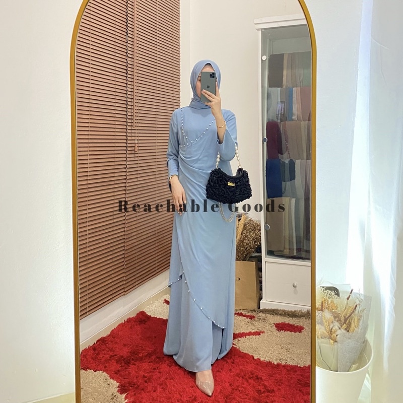 REACHABLE GOODS - Azizah Dress - Gamis Dress Malay Set Pashmina Simple Elegan