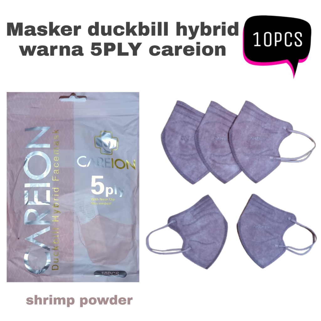 MASKER DUCKBILL HYBRID WARNA EMBOS 5PLY ISI 10 CAREION DISPOSABLE MASK