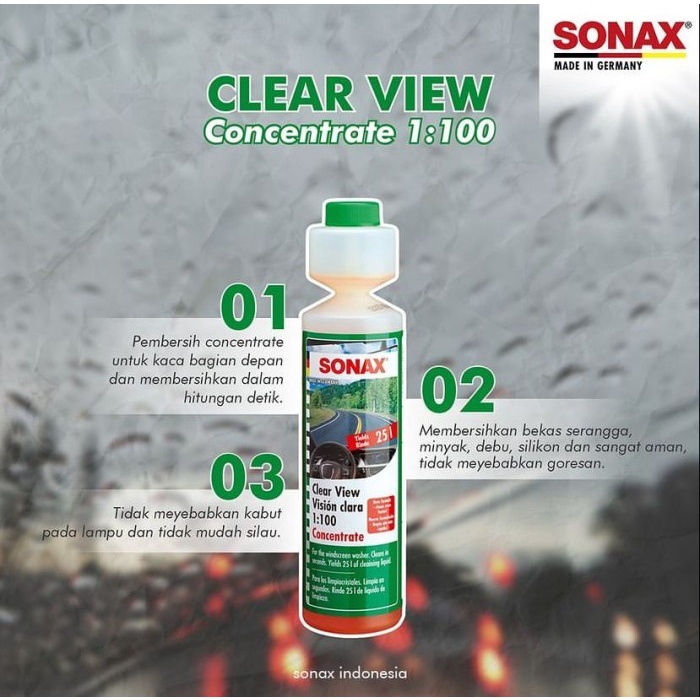 SONAX CLEAR VIEW 1:100 CONCENTRATE 250ml 371-141 Cairan Wiper Mobil