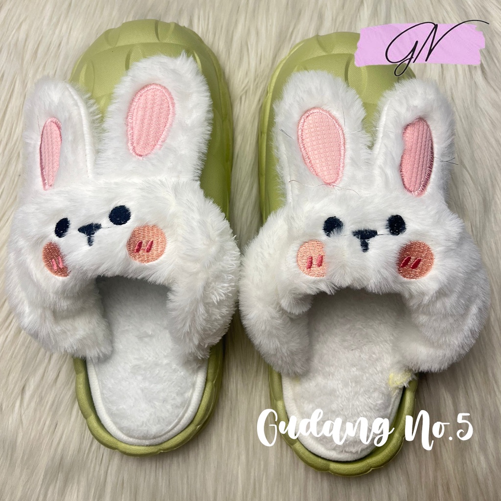 GN-8826-A Sandal Selop Jelly Wanita Model Rabbit Sandal Tidur Empuk Import PCU