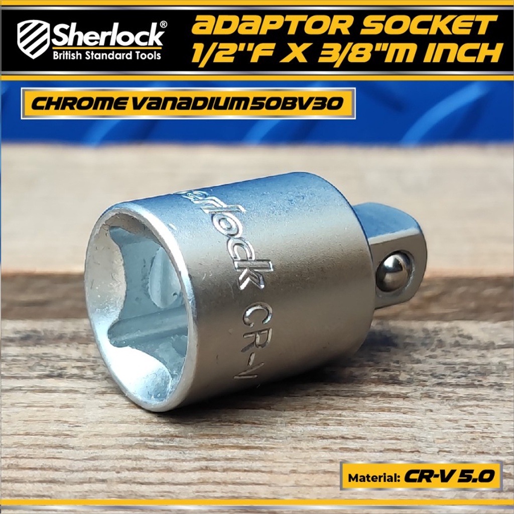 Adaptor Socket 1/2&quot; F x 3/8&quot; M inch Sherlock Sambungan Konversi Socket