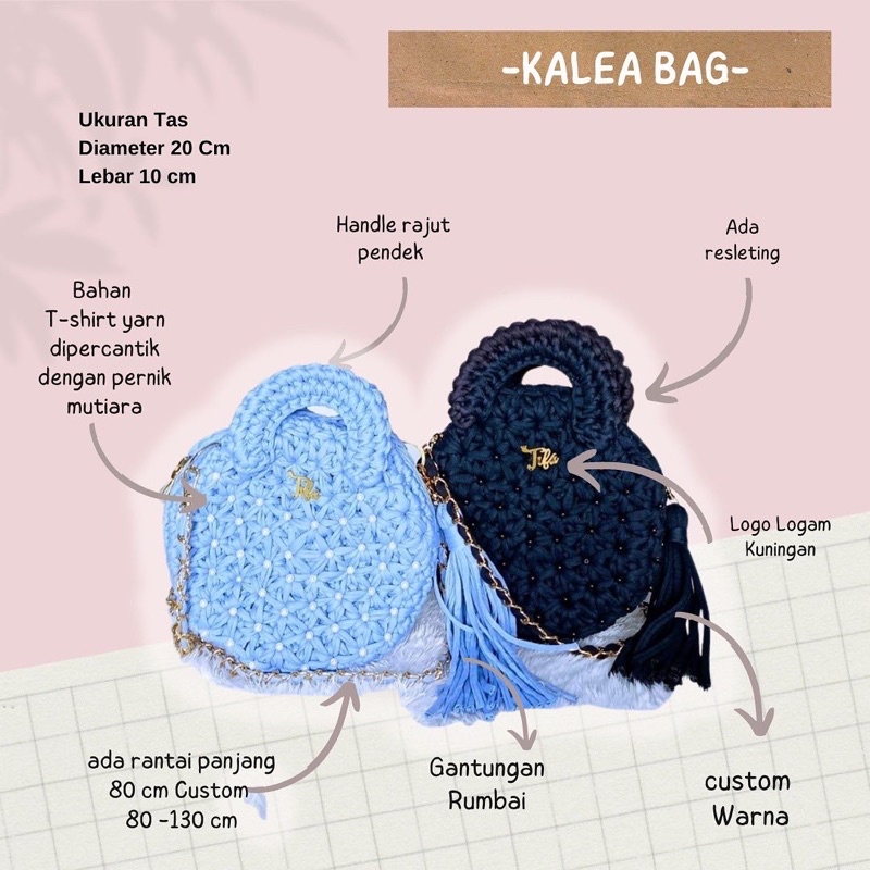 KALEA BAG/handmade/tas handmade/crocket bag/tas rajut handmade