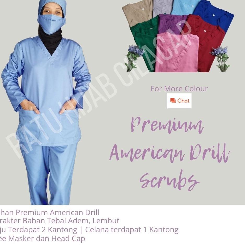 Best Seller Baju OK OKA Lengan Panjang  Dokter Petugas medis Perawat Jaga PREMIUM DRILL