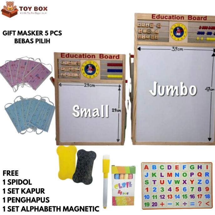 

[SIZE JUMBO] EDUCATION BOARD 2 IN 1- PAPAN TULIS EDUKASIANAK MAGNETIC