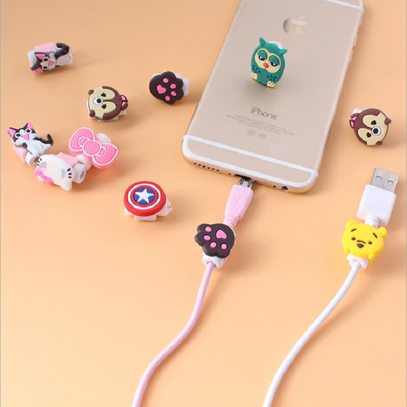 Pengaman Ujung Kabel Karakter Pelindung Kabel USB Cord casing Protector Lucu