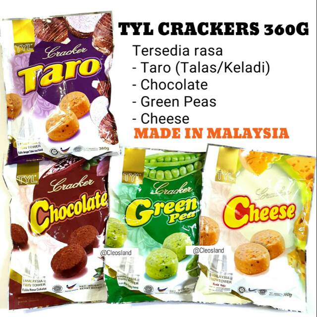 

CRACKER TYL | RASA CHOCOLATE,TARO TALAS, CHEESE, GREEN PEA 360g