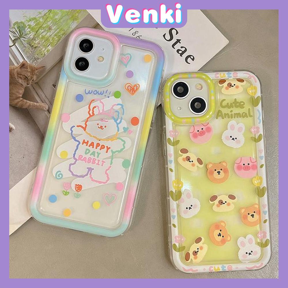 Case For iPhone 14 Pro Max TPU Soft Jelly Airbag Clear Case Cute Cartoon Animals Camera Protection Shockproof For iPhone 14 13 12 11 Plus Pro Max 7 Plus X XR