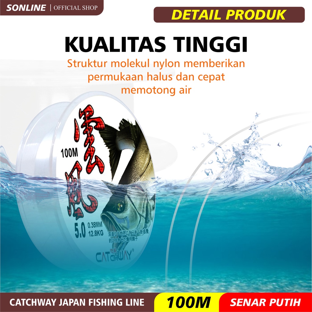 SONLINE Tali Pancing  100M  Advanced Fishing Line Senar Pancing 100m