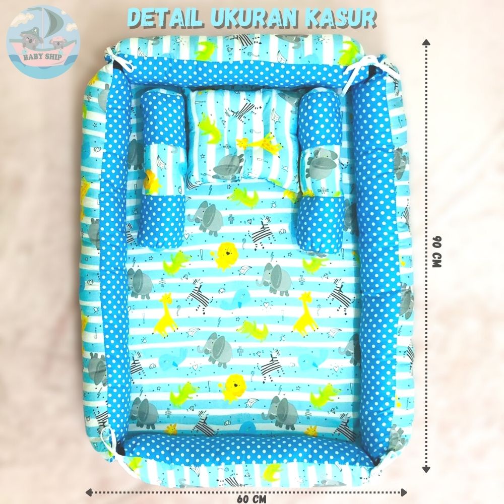 Kasur Bayi Kelambu Tenda / Tempat Tidur Bayi Set Bantal Guling Free Tas Mika [ Merk babySHip ]