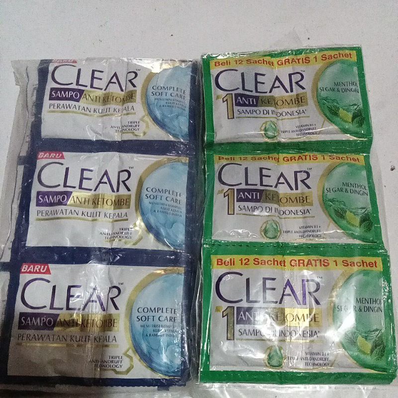 Shampo clear anti ketombe 9ml isi 12;sachet