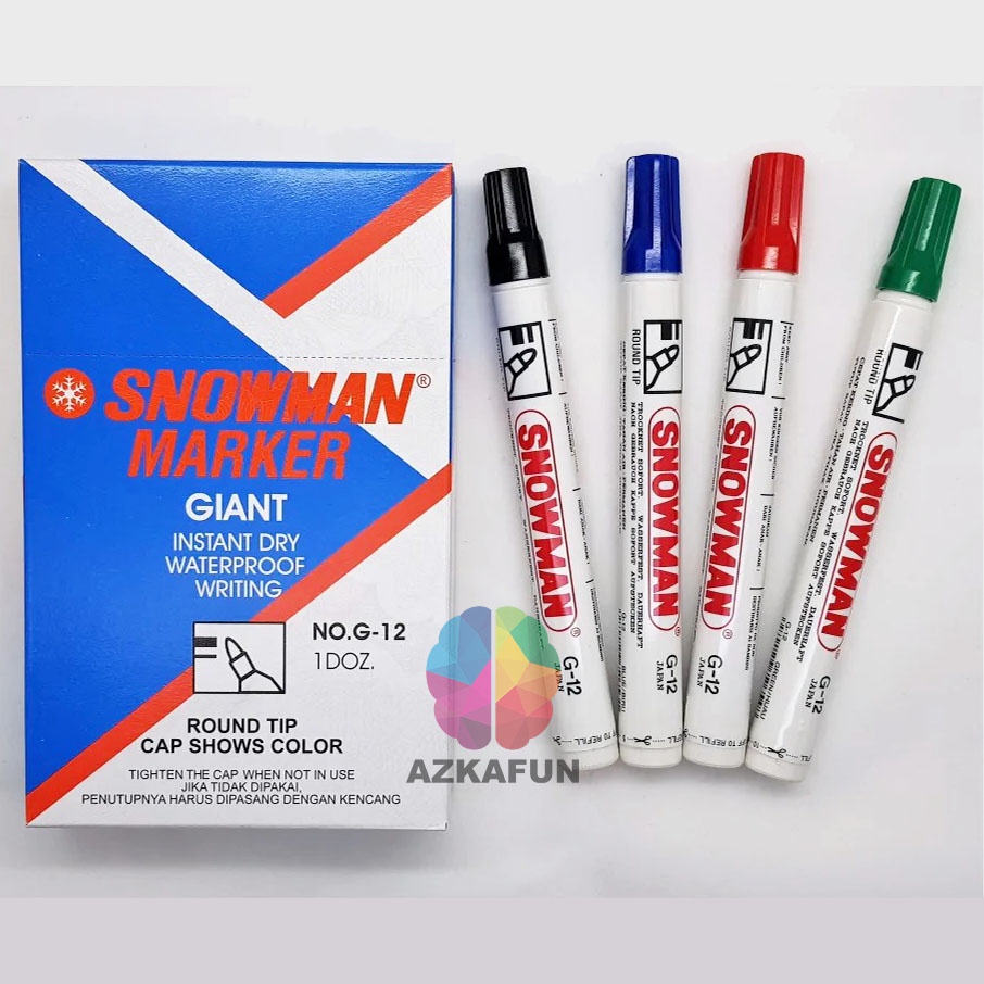 

Spidol Permanent Snowman G-12 - Spidol Whiteboard