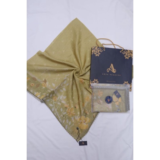 segi empat motif Arza scarves premiun