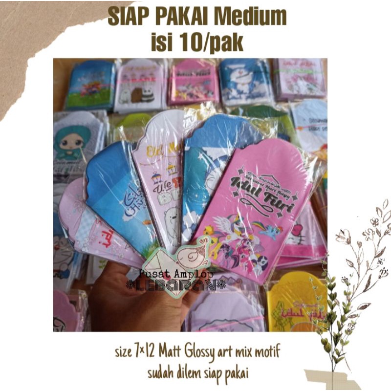 

1pak isi 10 amplop lebaran medium karakter