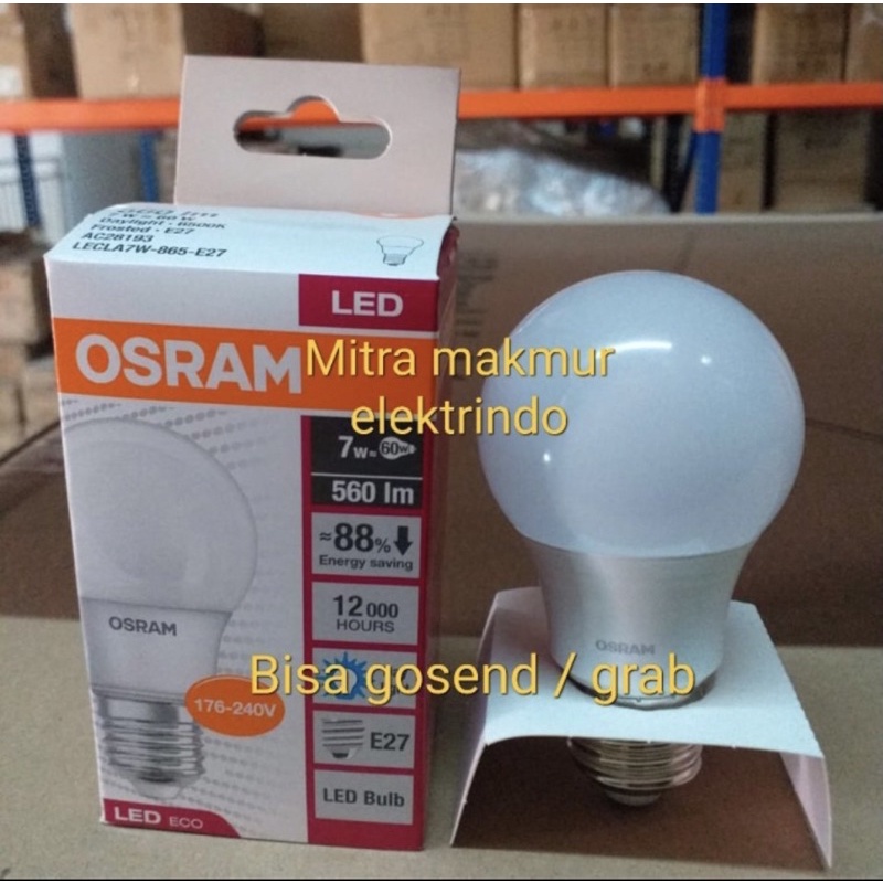 lampu led osram 7watt bulb / lampu led bulb 7 watt osram  garansi 1 tahun