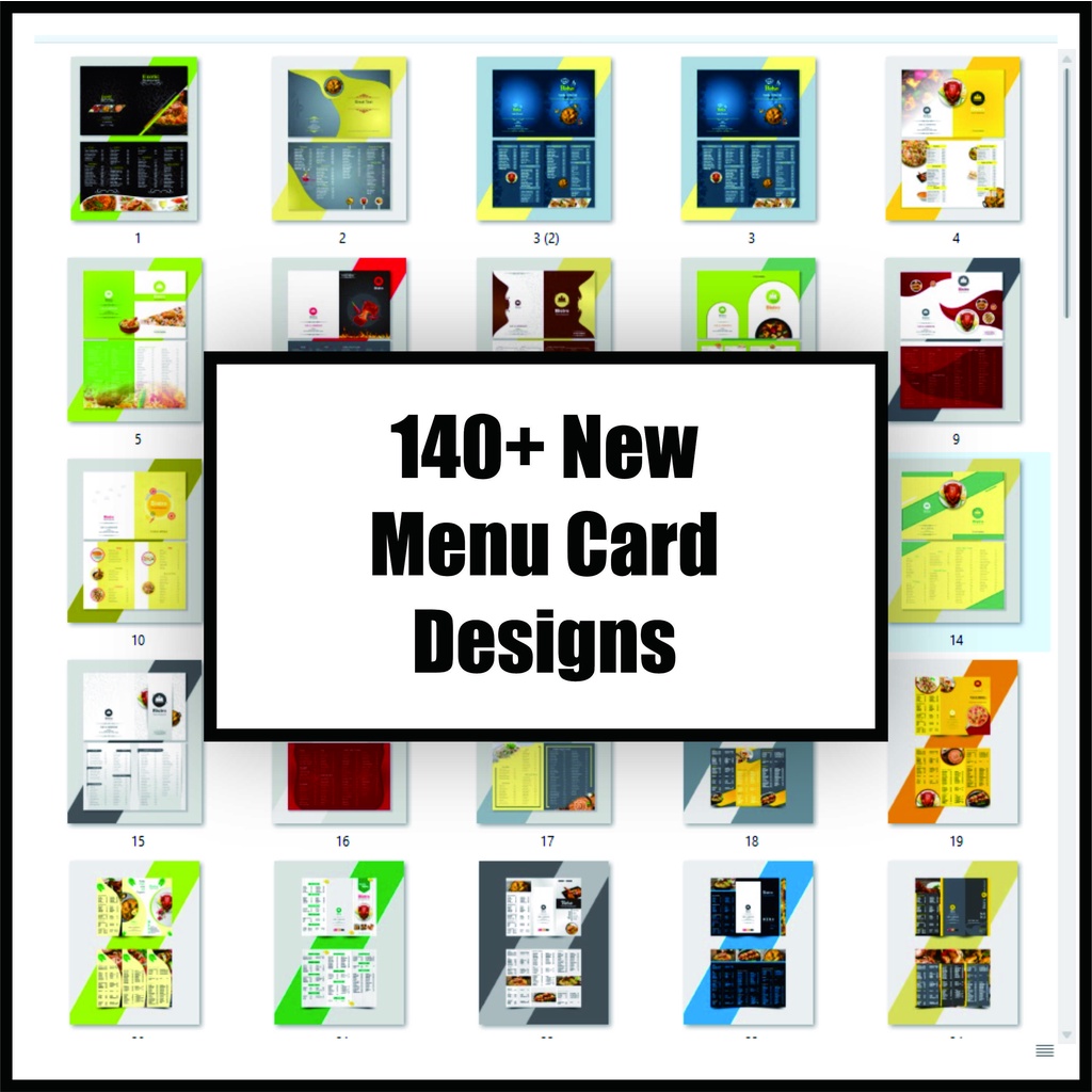 140+ New Menu Designs