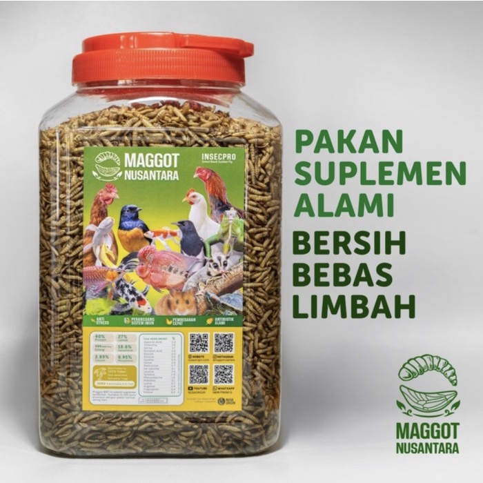 ⭐BISA COD⭐ Maggot Nusantara Kering BSF 500gr Suplemen Makanan Koi Ikan