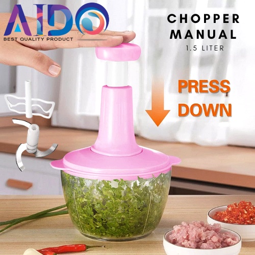 CHOPPER PENGGILING DAGING / BUMBU MANUAL Blender Penggiling Daging Manual-Chopper Pencacah Bumbu Serbaguna 4003