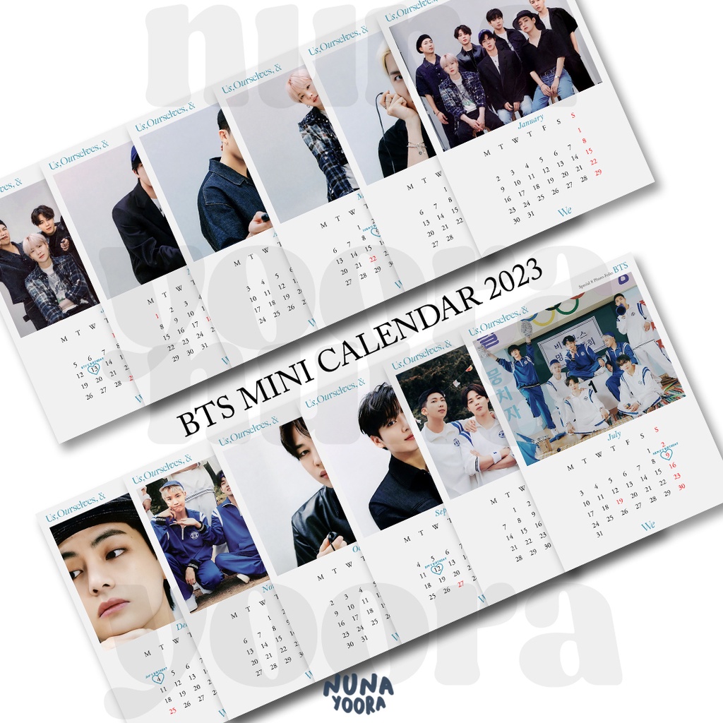 BTS AESTHETIC MINI CALENDAR 2023 - kalender meja estetik kpop 2023 kalender BTS bangtan 2023 - kpop merch