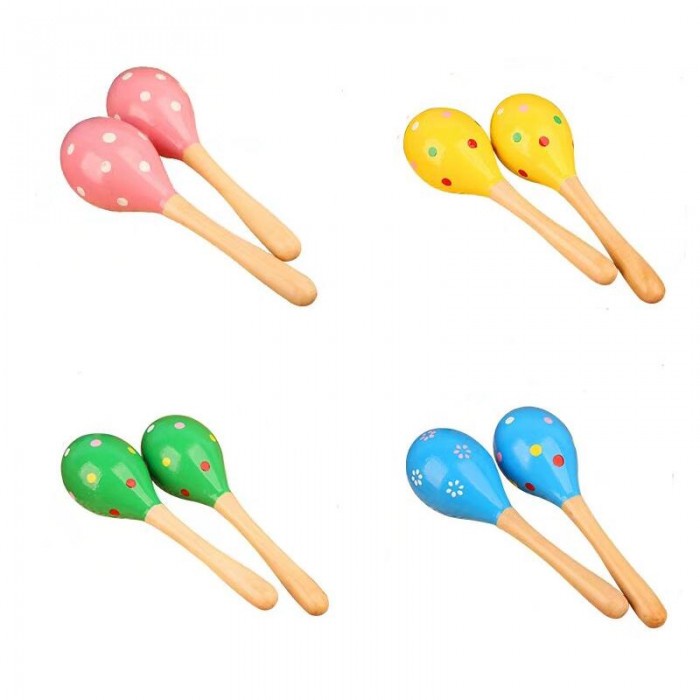 MAINAN MUSIK BAYI MARACAS BABY STIK KERINCINGAN RATTLE MARAKAS KAYU WOODEN TOYS RATTLE STICK