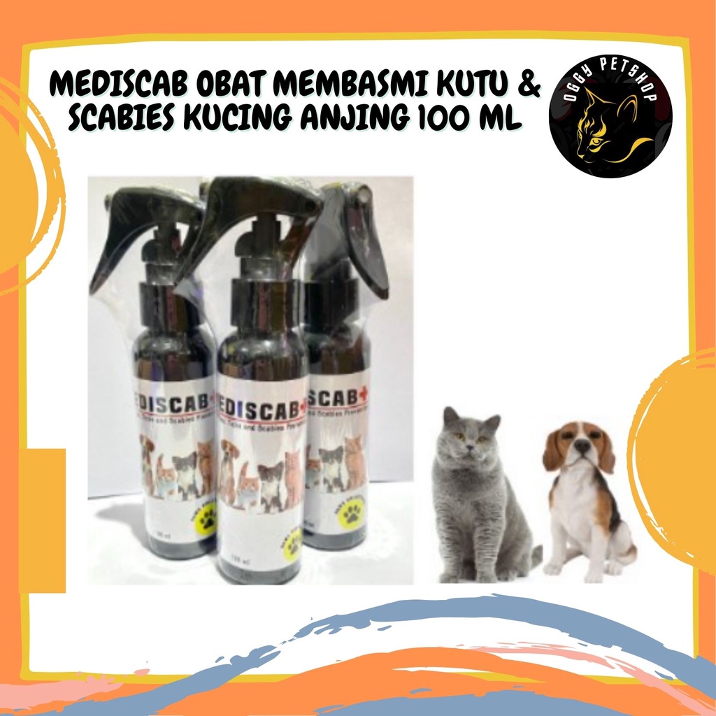 Mediscab obat anti kutu &amp; scabies kucing anjing 100ml