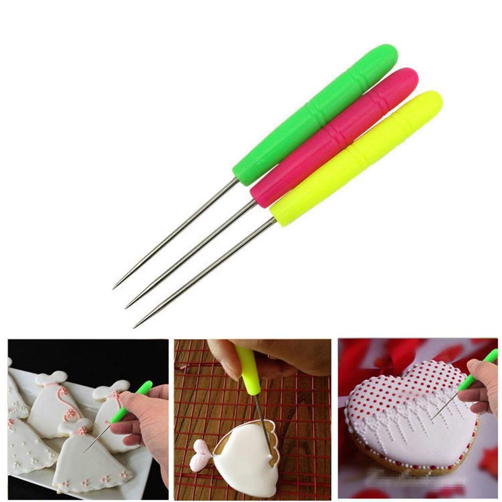 3 Pcs Stainless Jarum Aduk Sugarcraft Baking Aksesoris Icing Biskuit Alat Mixing Needle Perlengkapan Pengaduk Rumah