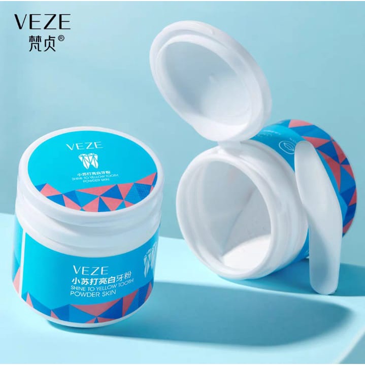 BPOM Veze Serbuk Pemutih Gigi Shine To Yellow Tooth Powder Skin 50 Gram LS