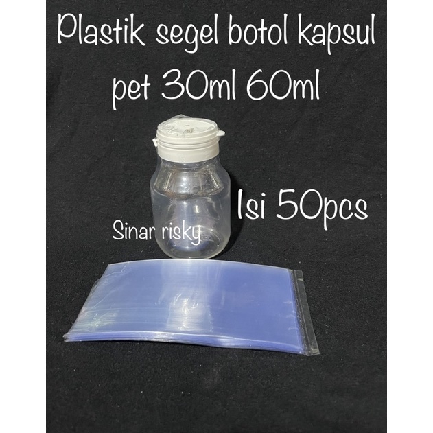plastik segel botol kapsul pet 30ml 60ml / plastik segel kapsul