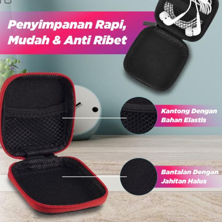 ✡ Zhfu Pouch Kotak Penyimpanan Earphone Headset Kabel Charger ㊮