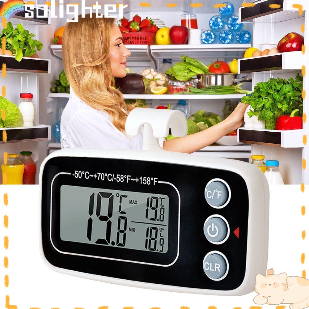 Solighter Digital Freezer Thermometer Kait Gantung LCD Rumah Tangga Baru