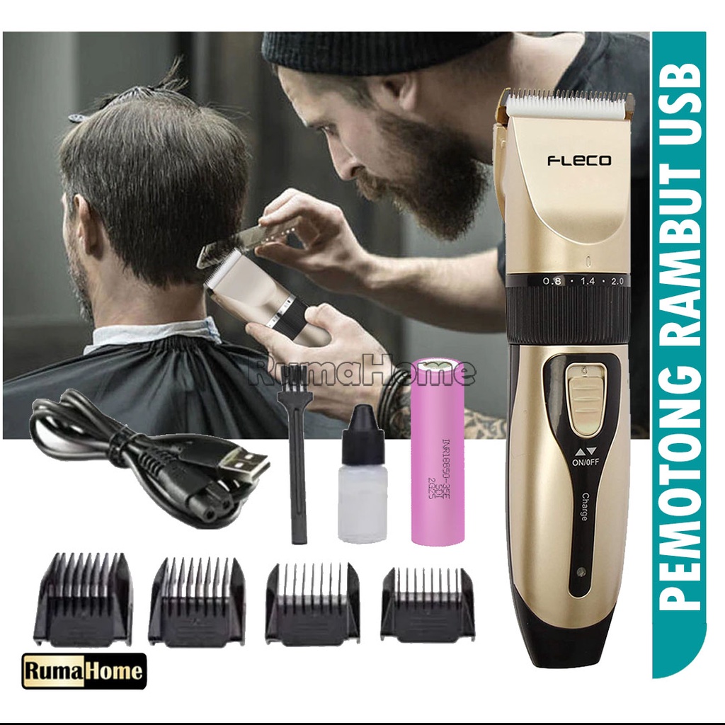 Fleco Barber 9200 alat cukur rambut elektrik professional (1 tahun Garansi) mesin cukur / hair clipper Cordless Professional pemotong rambut