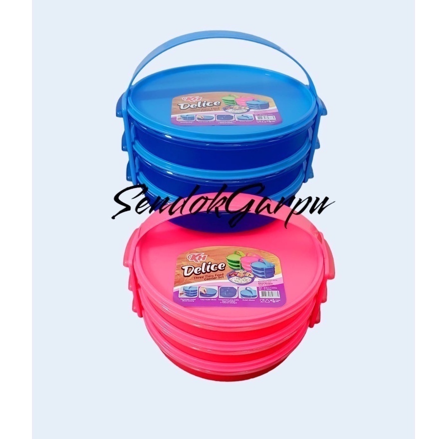 3PCS Rantang Catering DELICE (Susun 3) KH 1Set + Tali