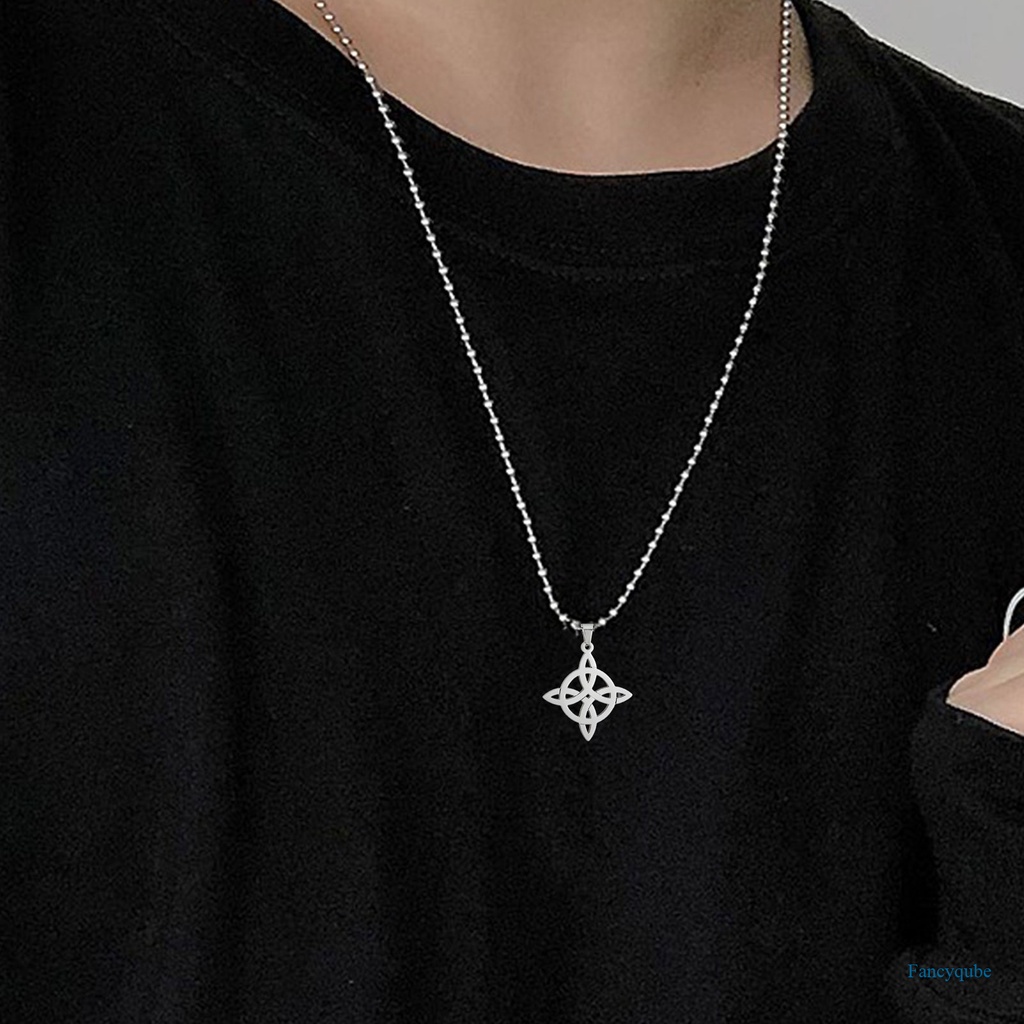 Kalung Geometri Simpul Seltik Penyihir Stainless Steel Witchcraft Pria Wanita Wicca Kalung Perhiasan Penyihir