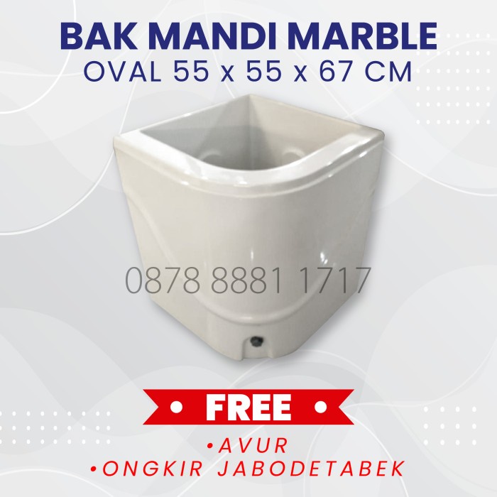 Bak Bak Air / Bak Kamar Mandi Oval Sudut 55 Marble Free Ongkir Jabodetabek